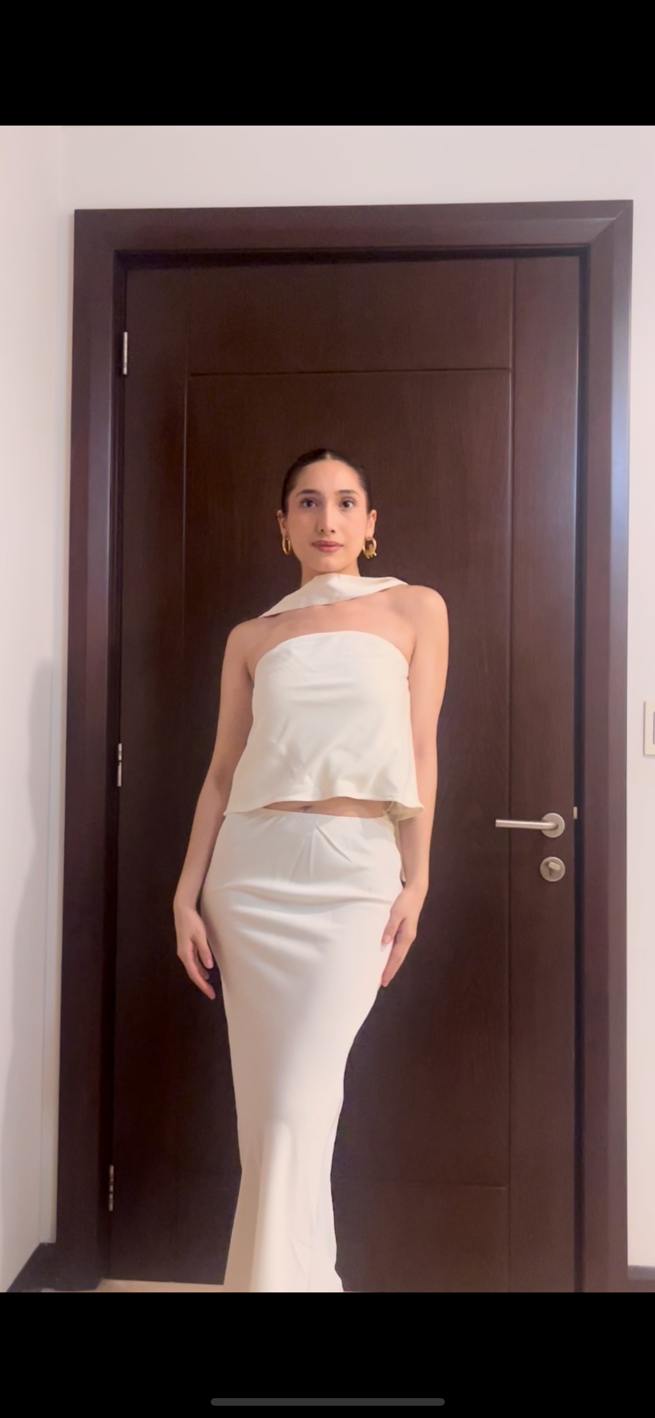 Conjunto de satén blanco