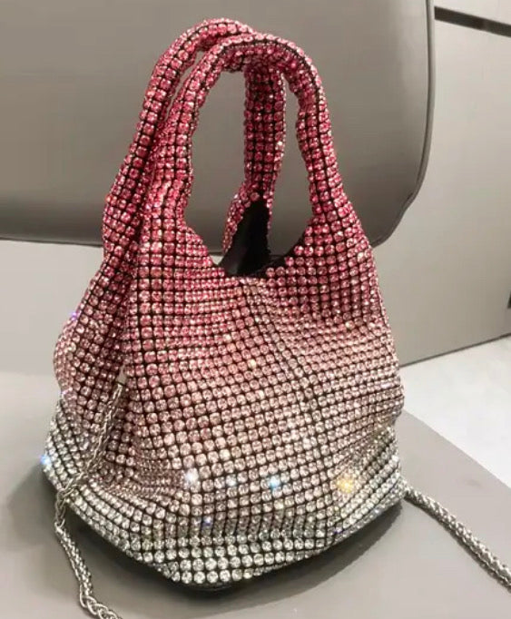 Bolso de mano de cristal brillante c/strap