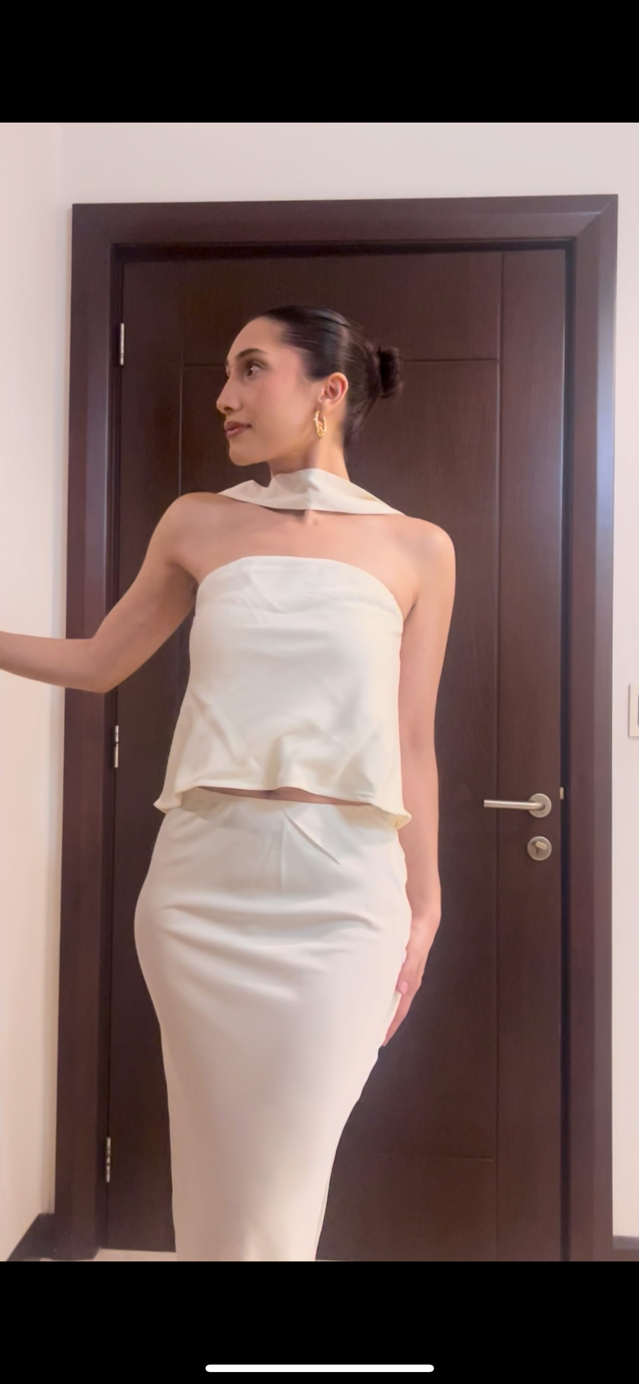 Conjunto de satén blanco