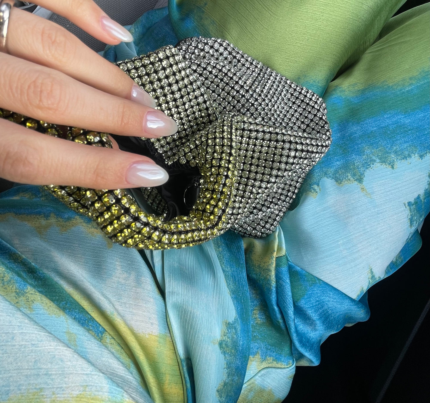 Bolso de mano de cristal brillante c/strap