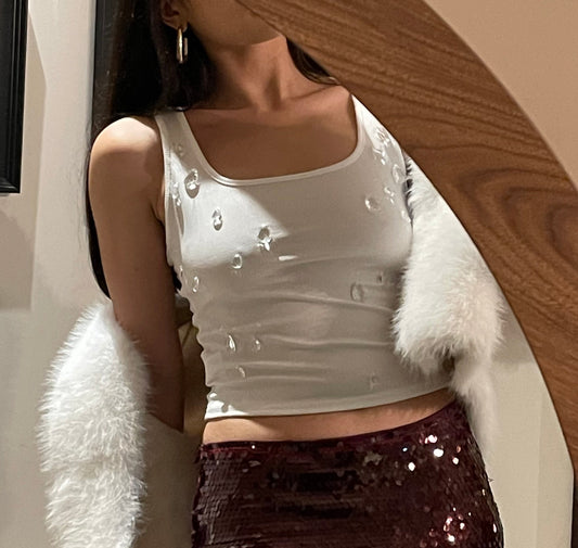 Top de tirantes con detalles de piedras en gota