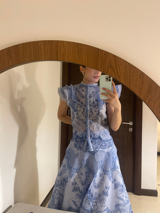 Conjunto azul dupe ZIMMERMAN